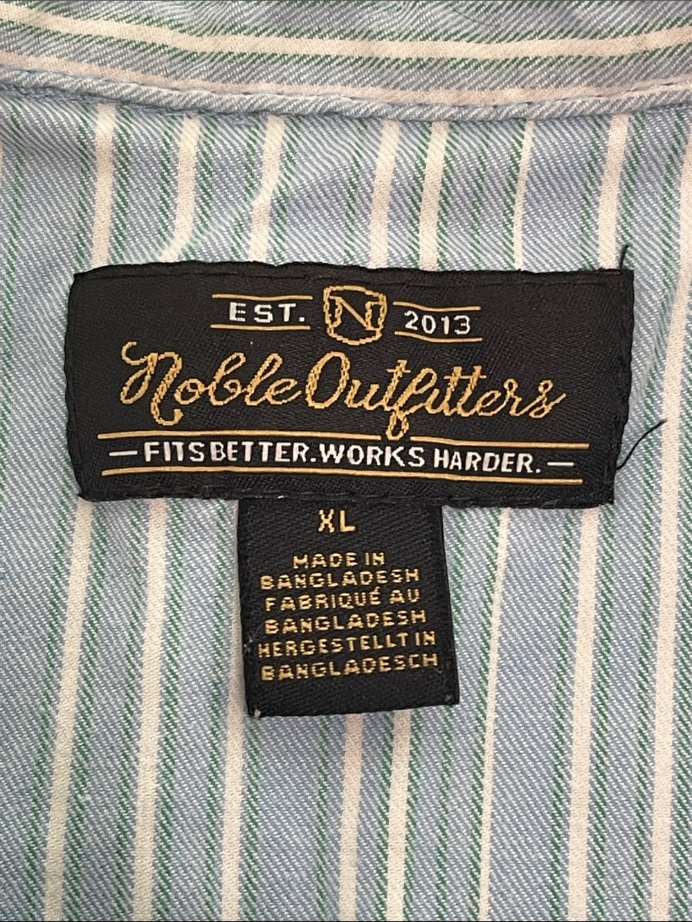 Noble Outfitters Blue White Striped Sleeveless Western Button Up Shirt Size XL - Picture 2 of 13